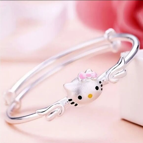 Sanrio Hello Kitty Silver Bangle Bracelet - Picture 1 of 4
